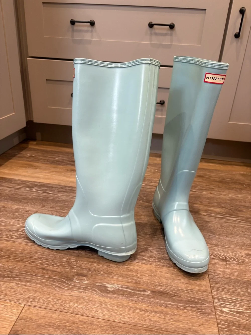 Hunter Tall Waterproof Rain Boots in Robins Egg Blue